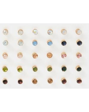 Accessorize 15-Pack Gemstone Stud Earrings - White