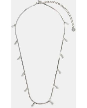 Accessorize Sterling-Plated Omega Charm Necklace - Blue