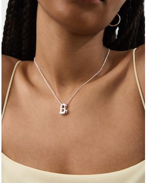 Accessorize Bubble Initial Pendant Necklace - Brown