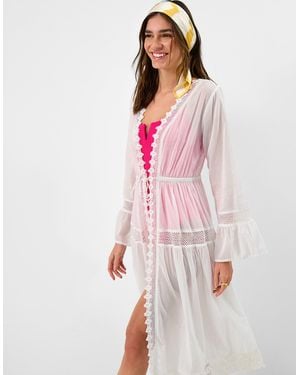 Accessorize Lace Midi Kaftan - White