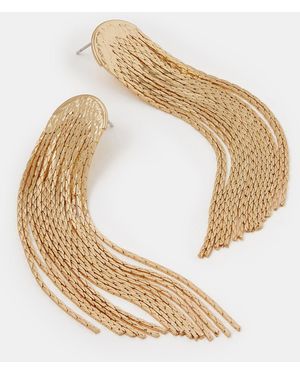 Accessorize Snake Chain Fringe Drop Earrings - White