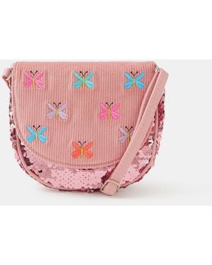 Accessorize Sequin Butterfly Crossbody Bag - Pink