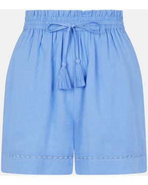 Accessorize Lace Trim Beach Shorts - Blue