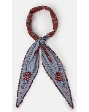 Accessorize Floral Paisley Print Neckerchief - Blue