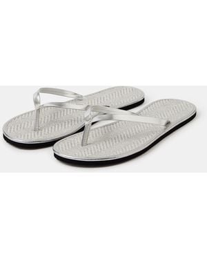 Accessorize Metallic Seagrass Flip Flops - White