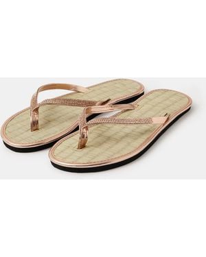 Accessorize Sparkle Seagrass Flip Flops - Natural