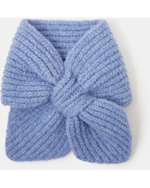 Accessorize Small Rib Knit Triangle Scarf - Blue