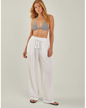 Accessorize Wide Leg Beach Trousers - Natural