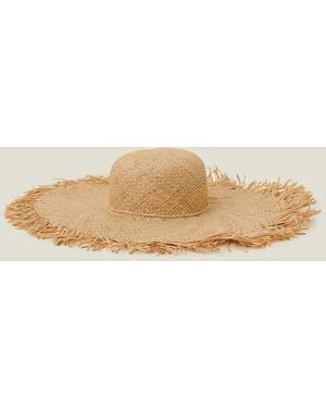 Accessorize Raw Edge Floppy Hat - Natural