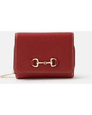 Accessorize Horsebit Tri-Fold Purse - Red