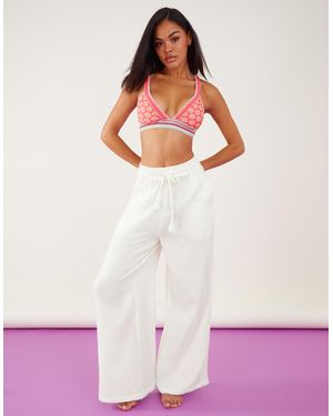 Accessorize Crinkle Beach Trousers - White