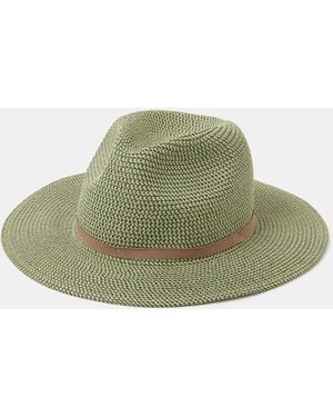 Accessorize Woven Panama Hat - Green