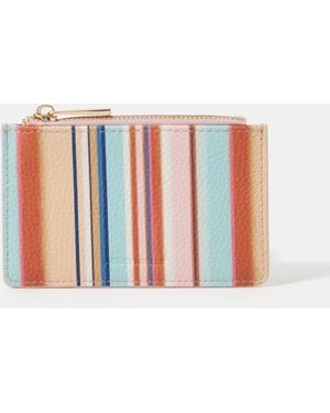 Accessorize Stripe Card Holder - White