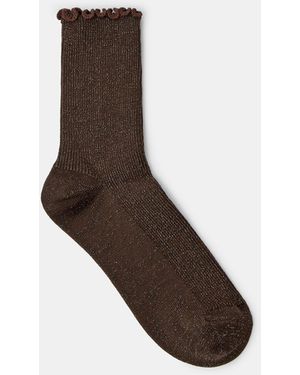 Accessorize Frill Glitter Socks - White