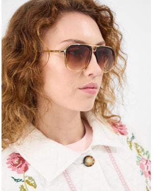 Accessorize Ombré Aviator Sunglasses - Metallic