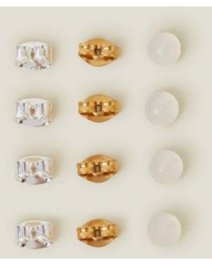 Accessorize 12-Pack Stainless Steel Butterfly Earring Backs - Natural
