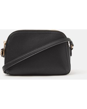 Accessorize Double Zip Crossbody Bag - Black
