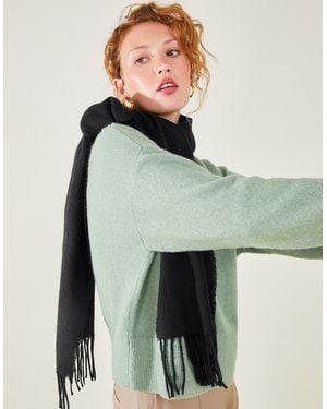 Accessorize Plain Tassel Scarf - Green