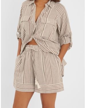 Accessorize Stripe Beach Shorts - Natural