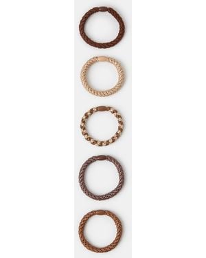 Accessorize 5-Pack Cord Hair Bands - White
