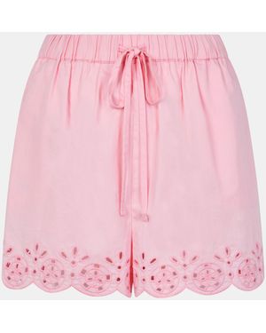 Accessorize Cutwork Scallop Beach Shorts - Pink