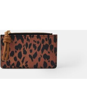 Accessorize Leopard Print Card Holder - Brown