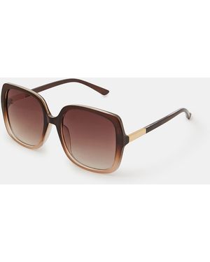 Accessorize Oversized Square Sunglasses - Brown