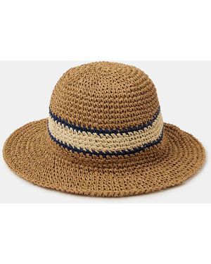 Accessorize Varsity Stripe Woven Bucket Hat - Brown