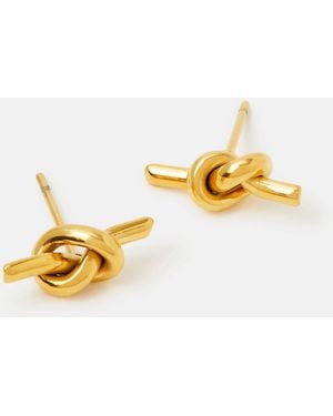 Accessorize Stainless Steel Knot Stud Earrings - Metallic