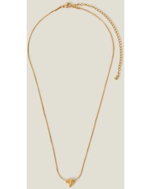 Accessorize 14Ct-Plated Stainless Steel Initial Heart Necklace - Natural
