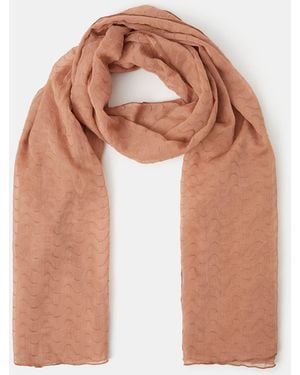 Accessorize Lightweight Wave Stitch Scarf - White