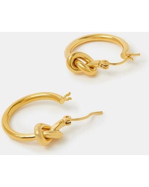 Accessorize Stainless Steel Knot Hoop Earrings - Metallic