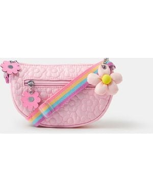 Accessorize Flower Quilted Crossbody Bag - Pink