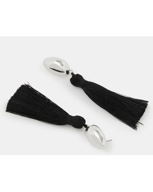 Accessorize Tassel Drop Earrings - Black