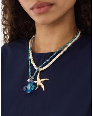 Accessorize 2-Pack Starfish Cord Pendant Necklaces - Blue
