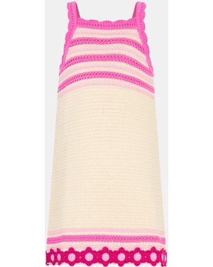 Accessorize Little Girl's Mini Sleeveless Cotton Flower Knit Girls Crochet Dress - Pink