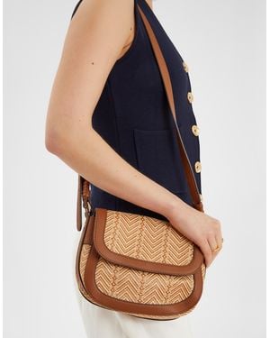 Accessorize Woven Satchel Cross-Body Bag - Blue
