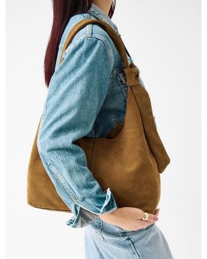 Accessorize Slouchy Knot Leather Shoulder Bag - Blue