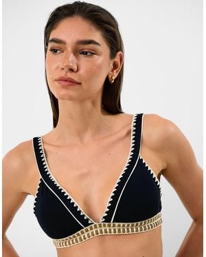 Accessorize Glitter Band Bikini Top - Black