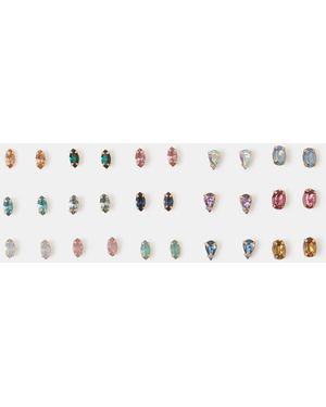 Accessorize 15-Pack Gemstone Marquise Stud Earrings - Blue