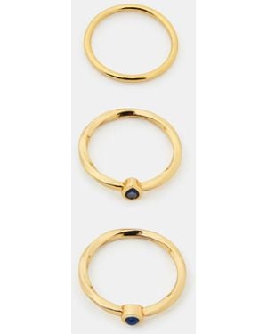 Accessorize 3-Pack 14Ct-Plated Stacking Stone Rings - White