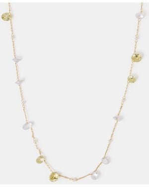Accessorize 14Ct-Plated Multi Stone Necklace - White