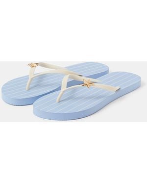 Accessorize Stripe Starfish Flip Flops - Blue