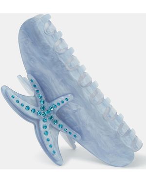 Accessorize Large Resin Starfish Claw Clip - Blue