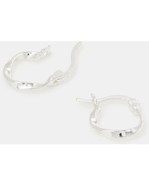 Accessorize Sterling Twist Hoop Earrings - Natural