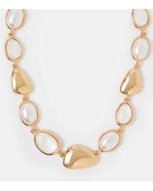 Accessorize Pearl Stone Collar Necklace - Natural