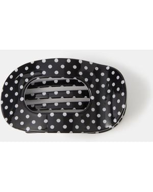 Accessorize Polka Dot Flat Claw Clip - Black