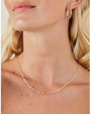 Accessorize Sterling-Plated Paper Clip Chain - Brown