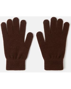 Accessorize Plain Touch Screen Gloves - Brown
