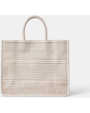 Accessorize Woven Book Tote Bag - Natural